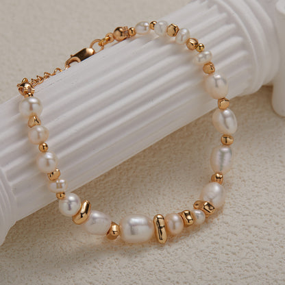 Natural pearl colored treasure irregular necklace