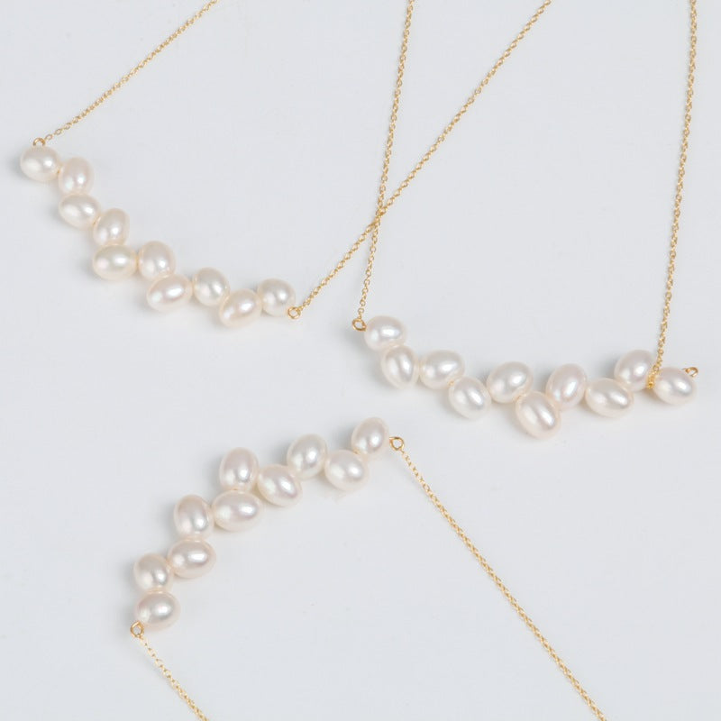 Design natural pearl necklace