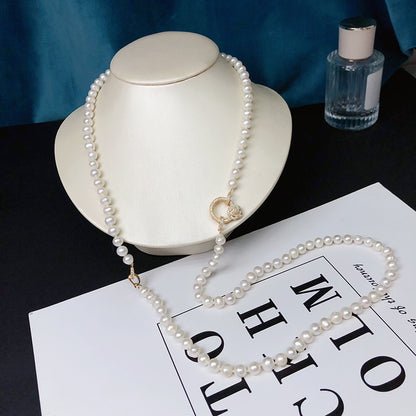 Premium light luxury double clavicle chain pearl