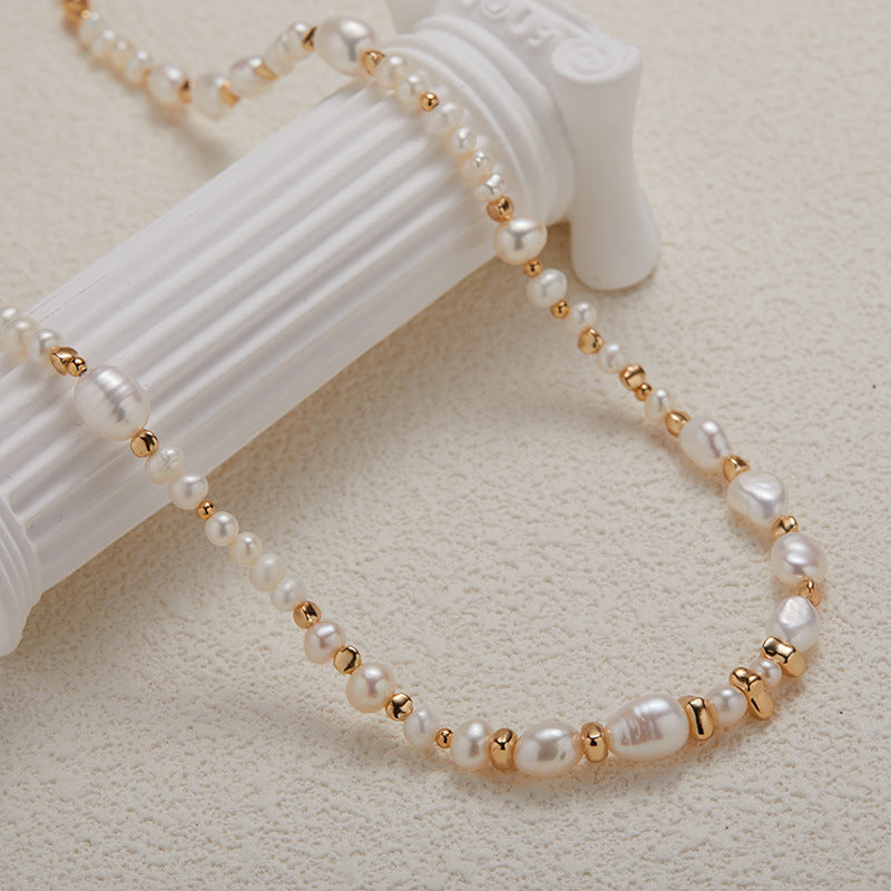 Natural pearl colored treasure irregular necklace