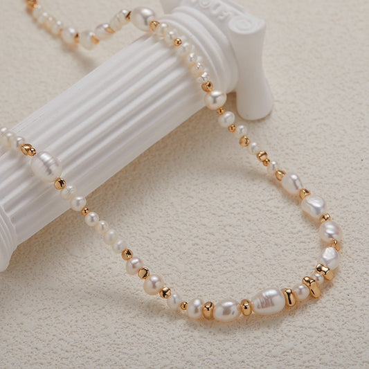 Natural pearl colored treasure irregular necklace