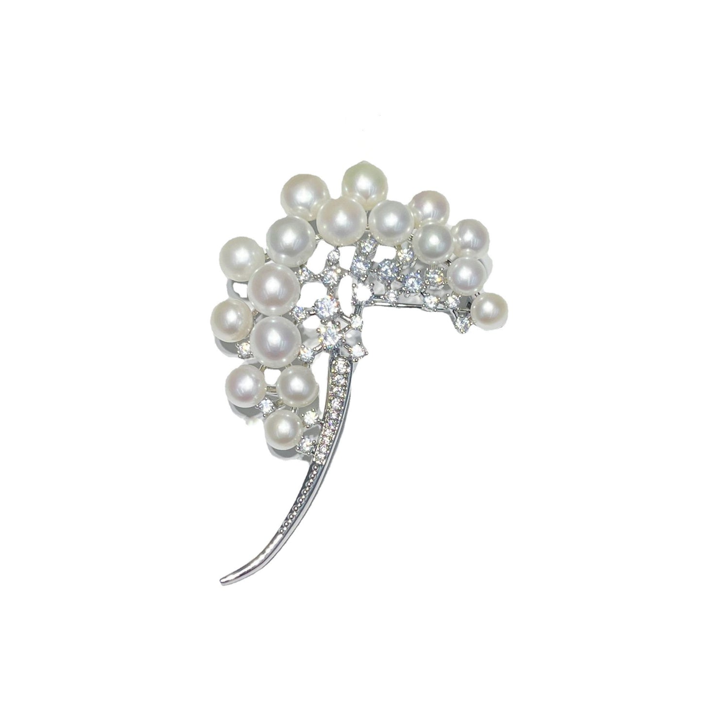 Dandelion Multi-Bead Natural Pearl Design Brooch