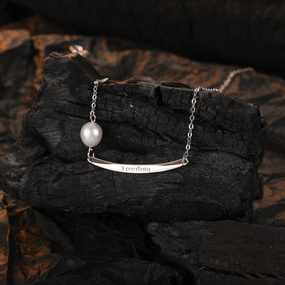 Natural pearl necklace, simple temperament, light luxury collarbone chain
