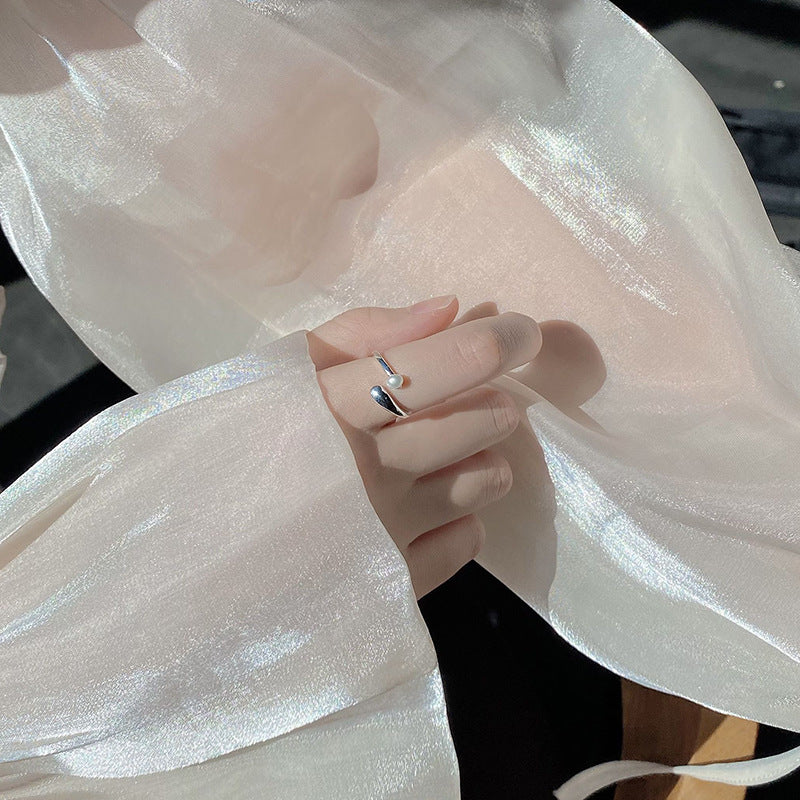 Cross Simple Design Pearl Ring