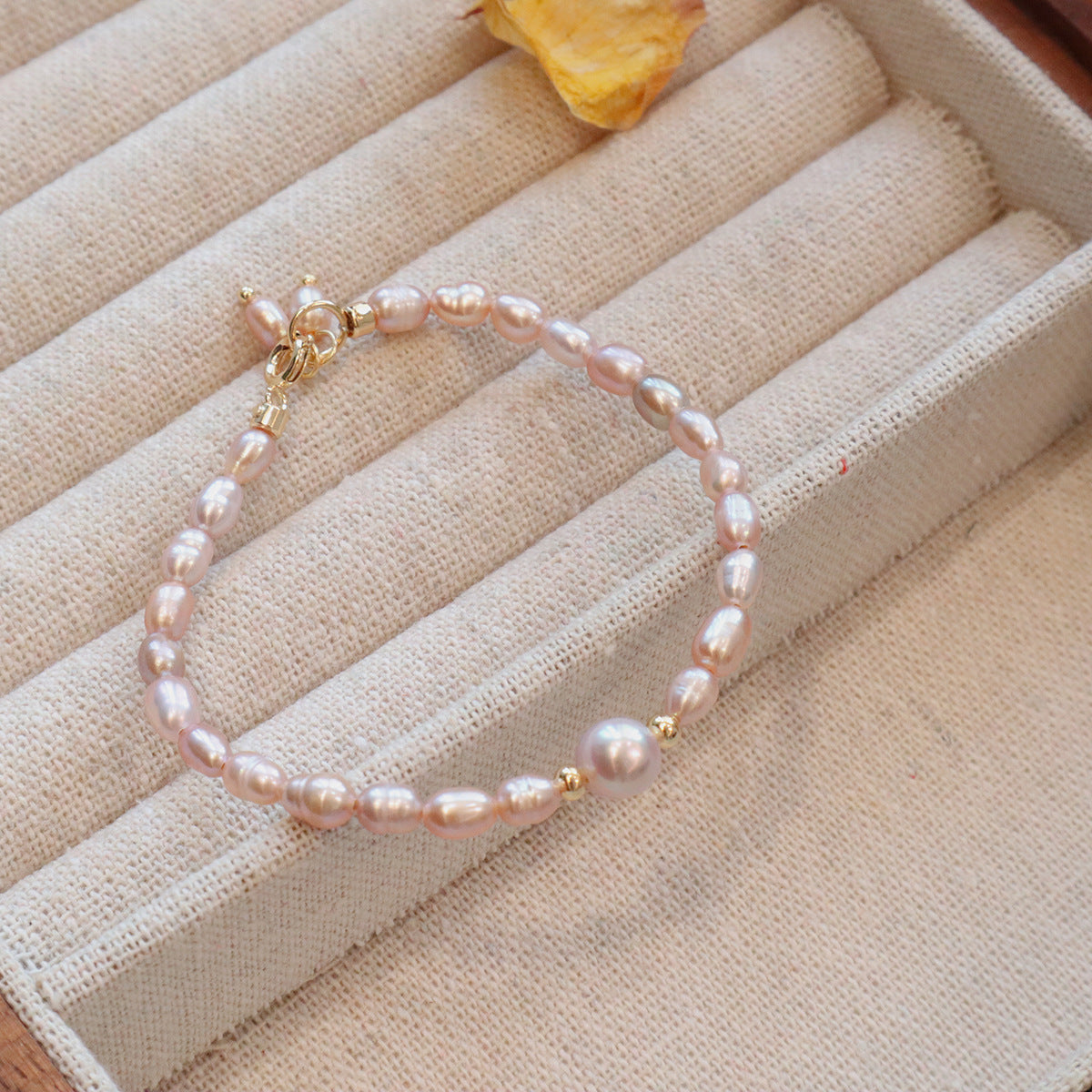 Natural Champagne Powder Natural Pearl Bracelet