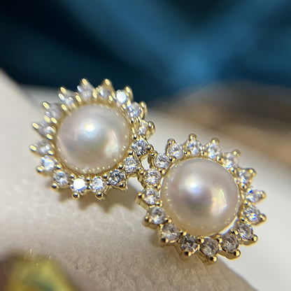 Natural Pearl Sunflower Design Set
