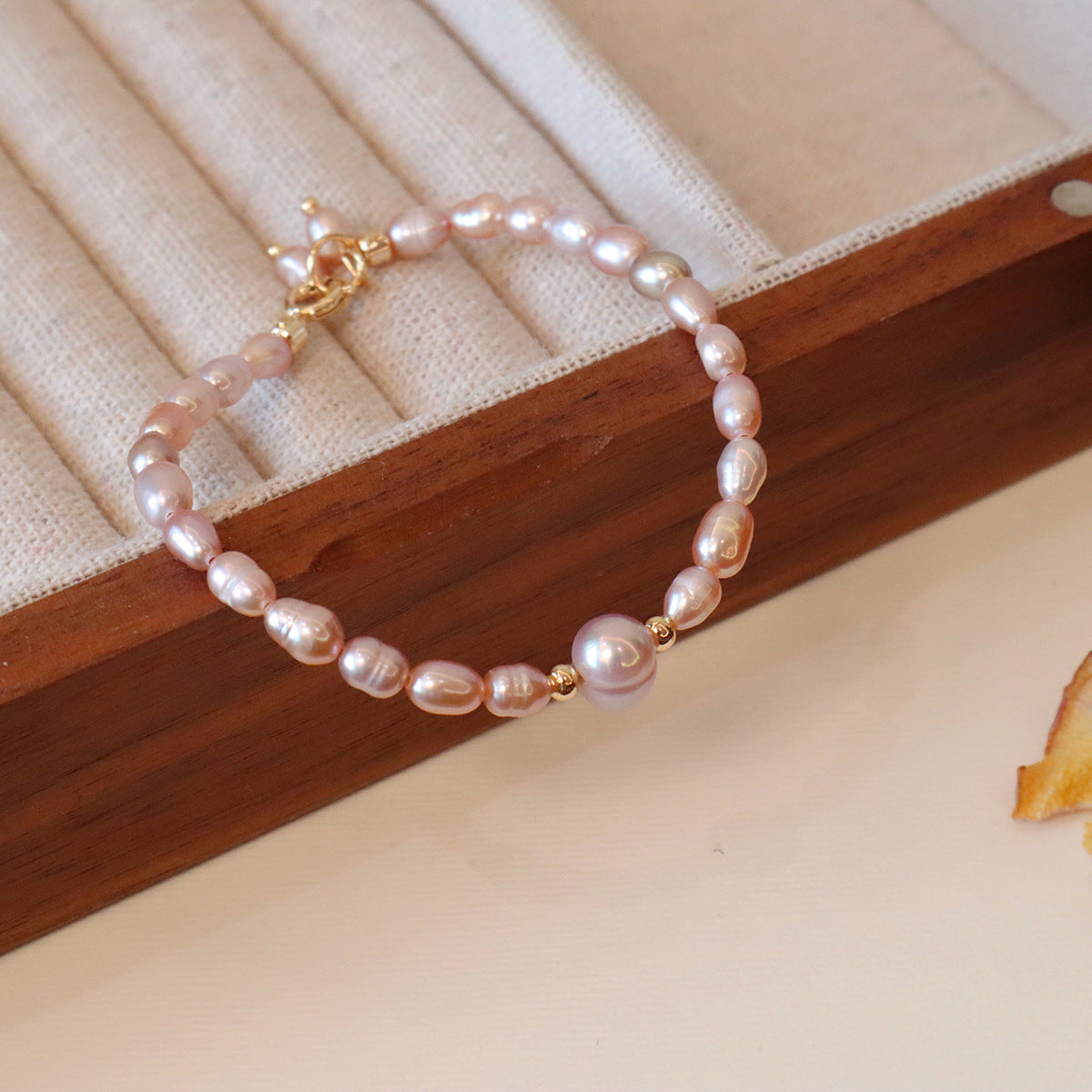 Natural Champagne Powder Natural Pearl Bracelet