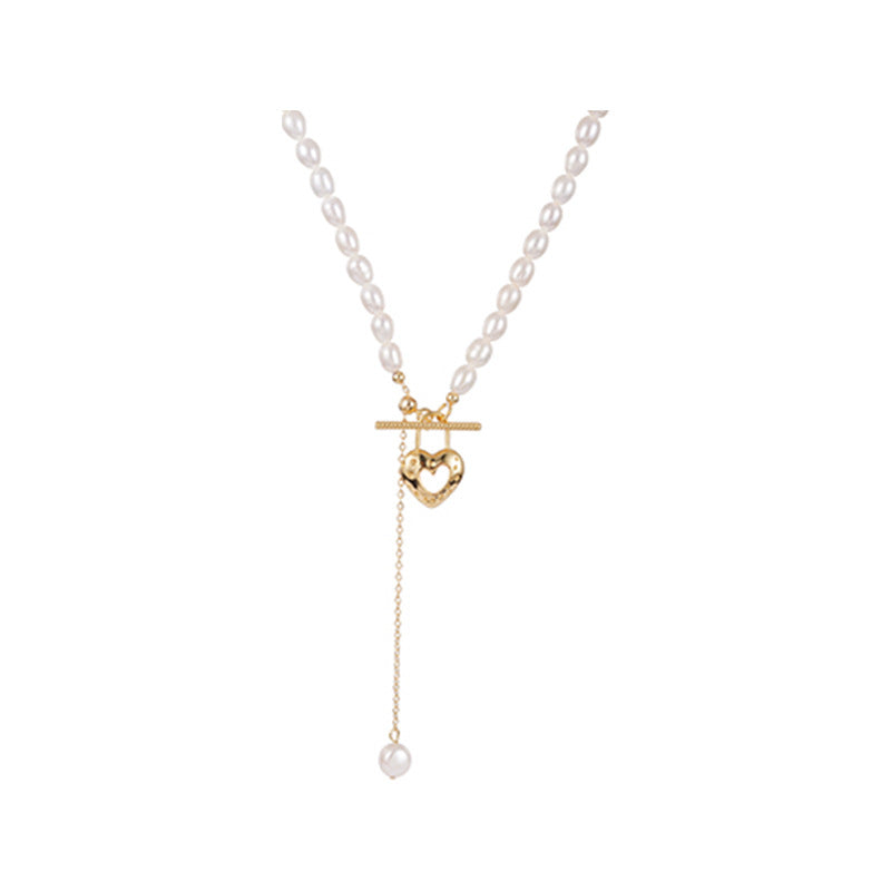 French pearl love shell necklace