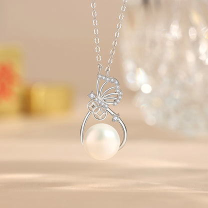 Original sterling silver freshwater pearl money bag necklace