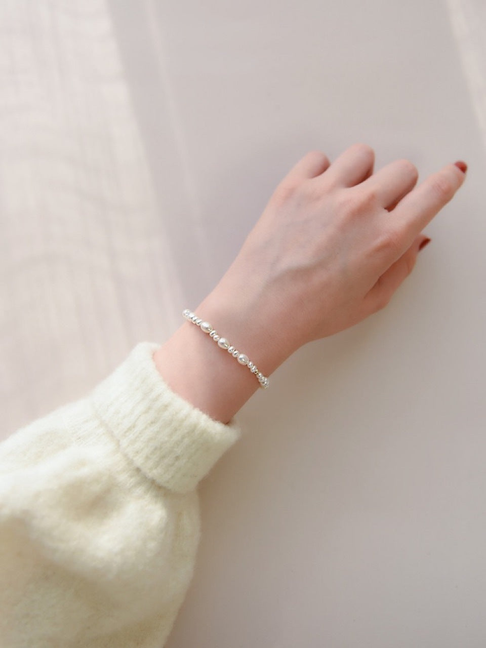 Natural Pearl Baroque Rice Bead Design Bracelet