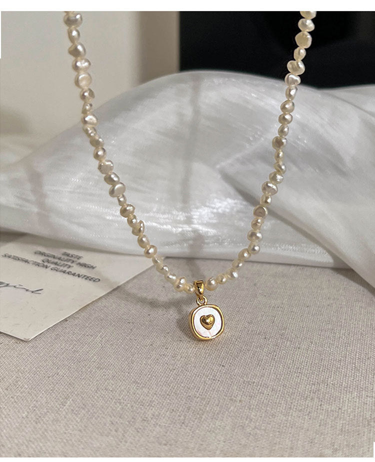 Baroque love natural pearl pendant