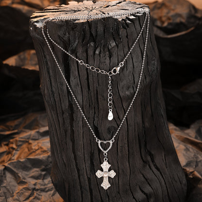 Niche light luxury love cross pearl pendant