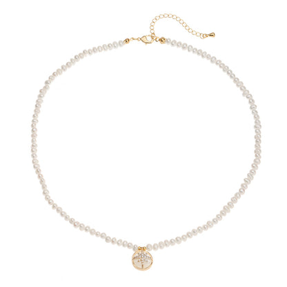 Baroque design pearl necklace