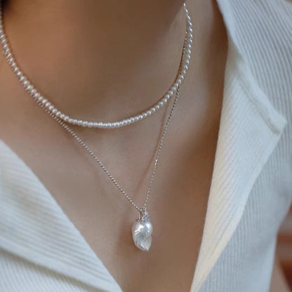 Natural Baroque Pearl Niche Light Luxury Silver Necklace