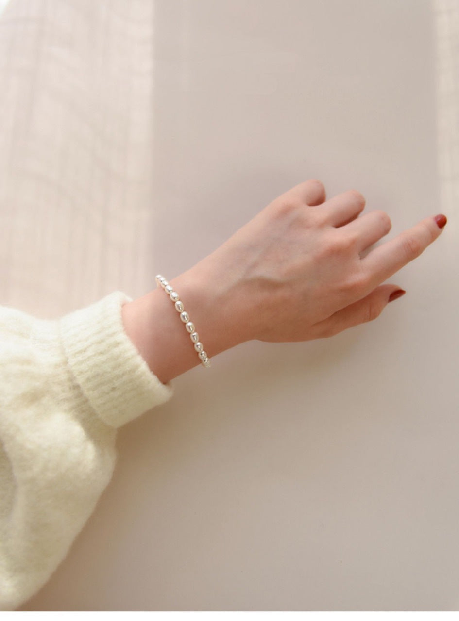 Natural Pearl Baroque Rice Bead Design Bracelet