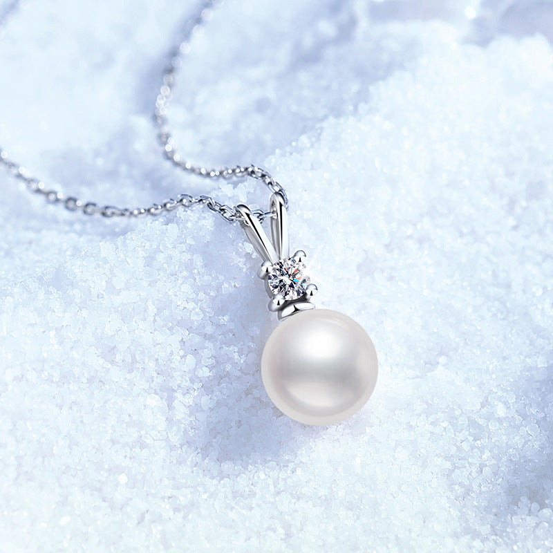 Natural pearl strong light round light luxury versatile necklace