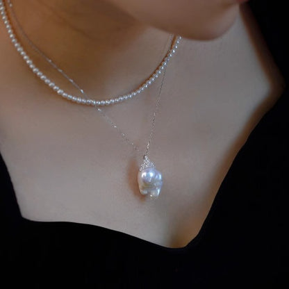 Natural Baroque Pearl Niche Light Luxury Silver Necklace