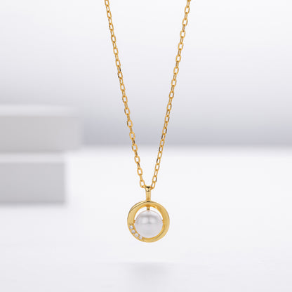Natural Pearl Fashion Design Silver Necklace