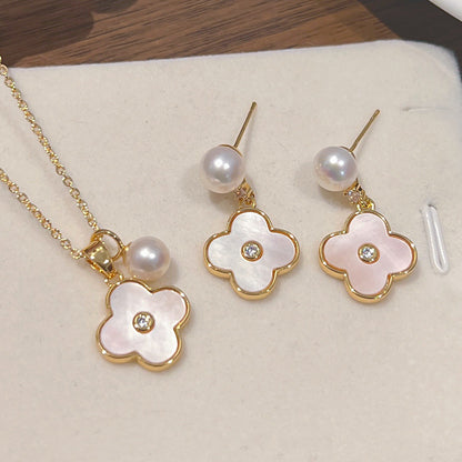 Natural Pearl Clover Design Set