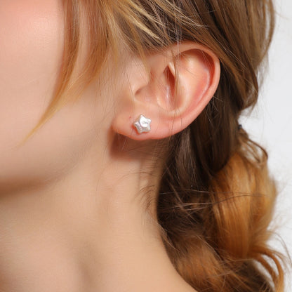 Baroque little star natural pearl stud earrings