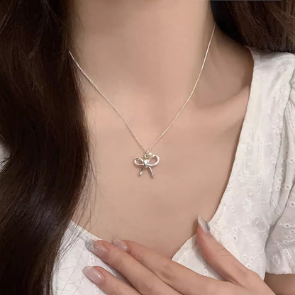 Bow Sweet Gentle Collarbone Chain Pearl