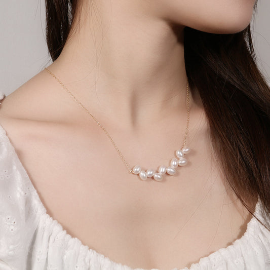 Design natural pearl necklace