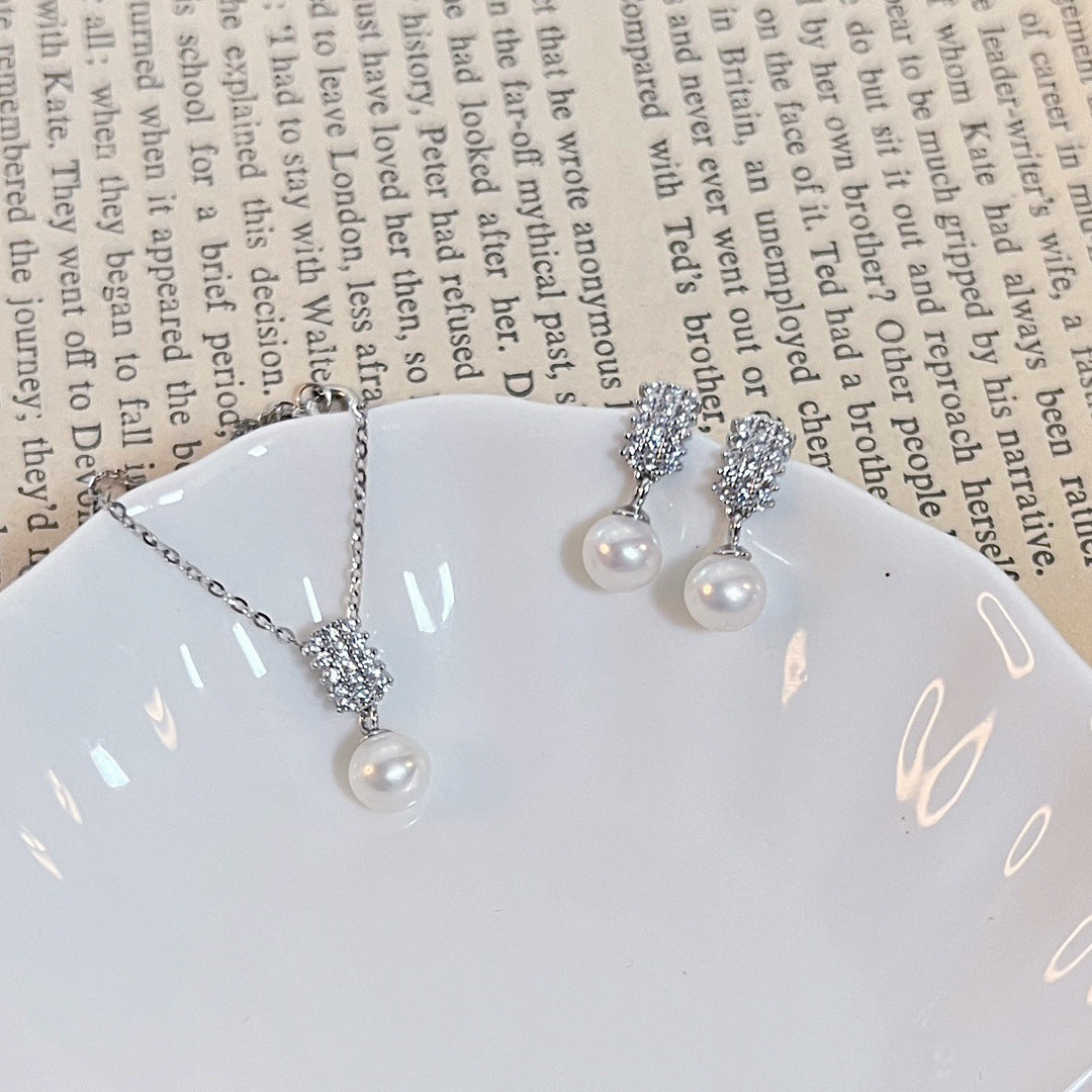 Sterling Silver Natural Pearl Princess Design Set