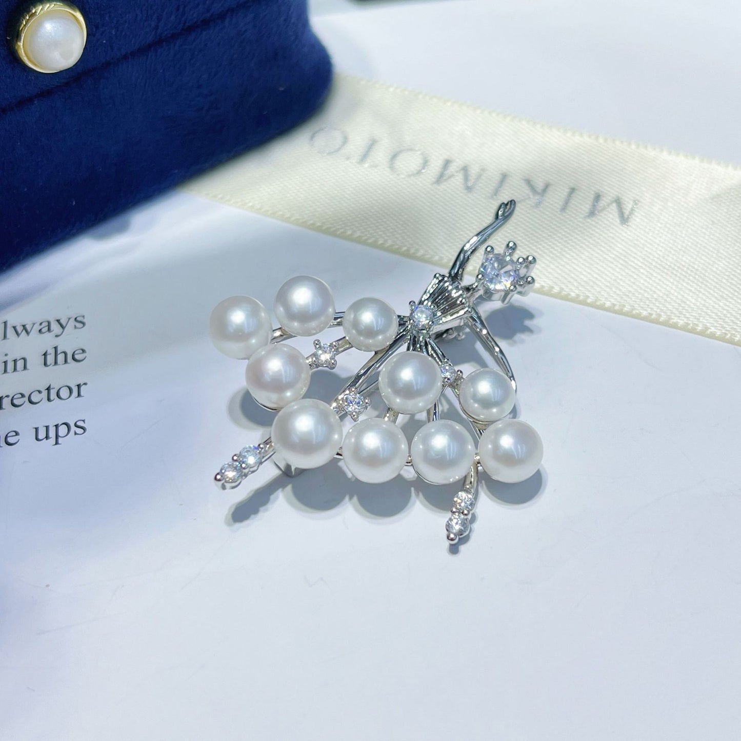 Natural Pearl Ballet Girl Design Brooch