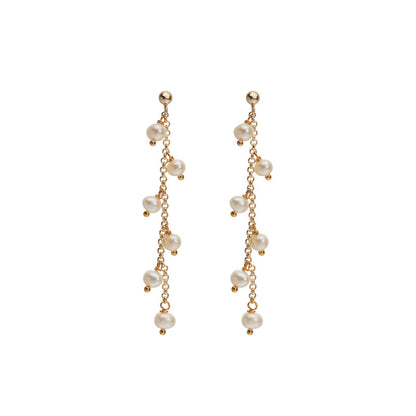 Tassel Grape String Freshwater Pearl Earrings