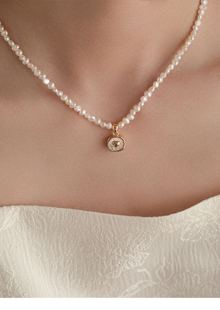Baroque love natural pearl pendant