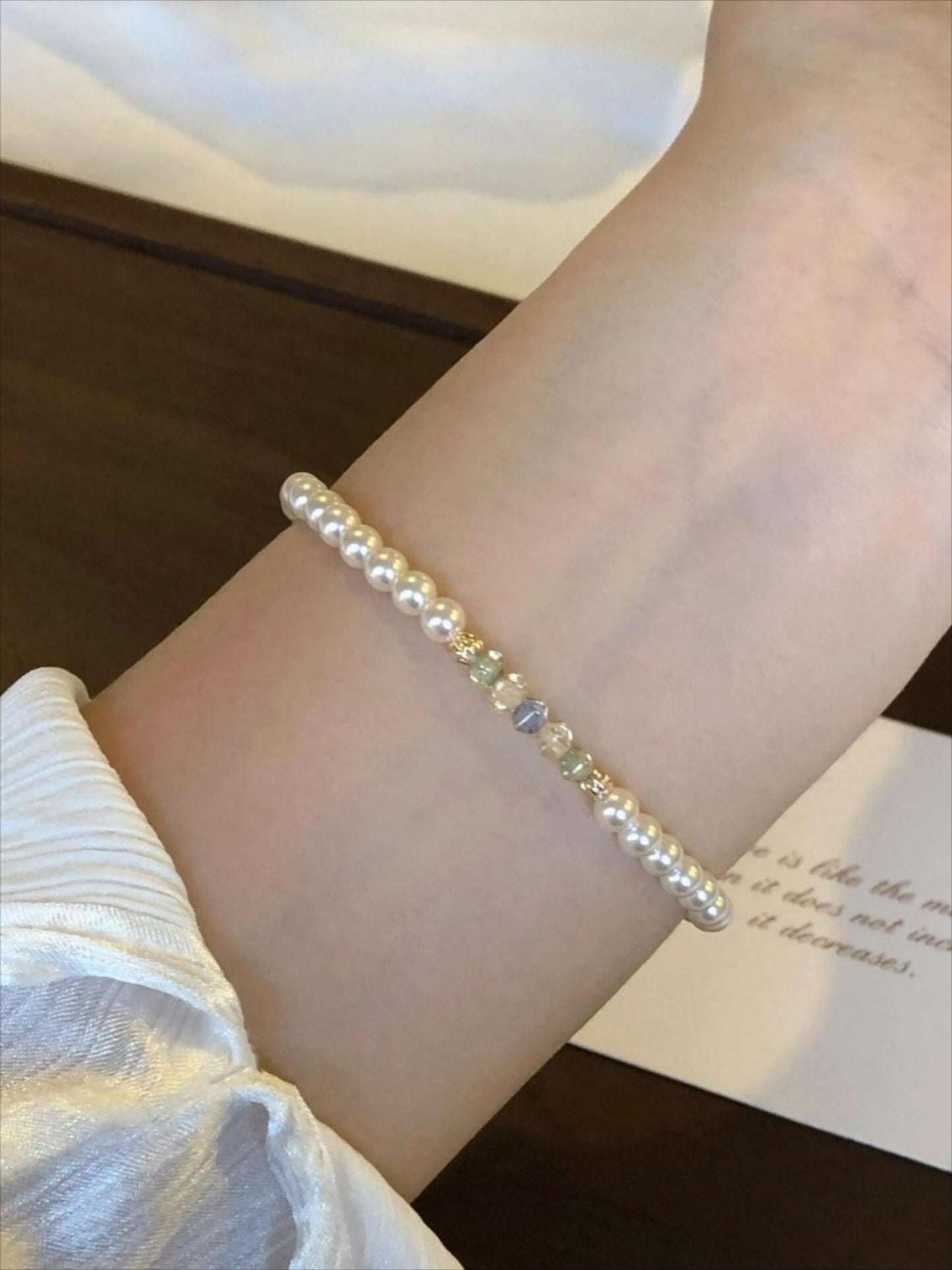 Colored Crystal Pearl Bracelet