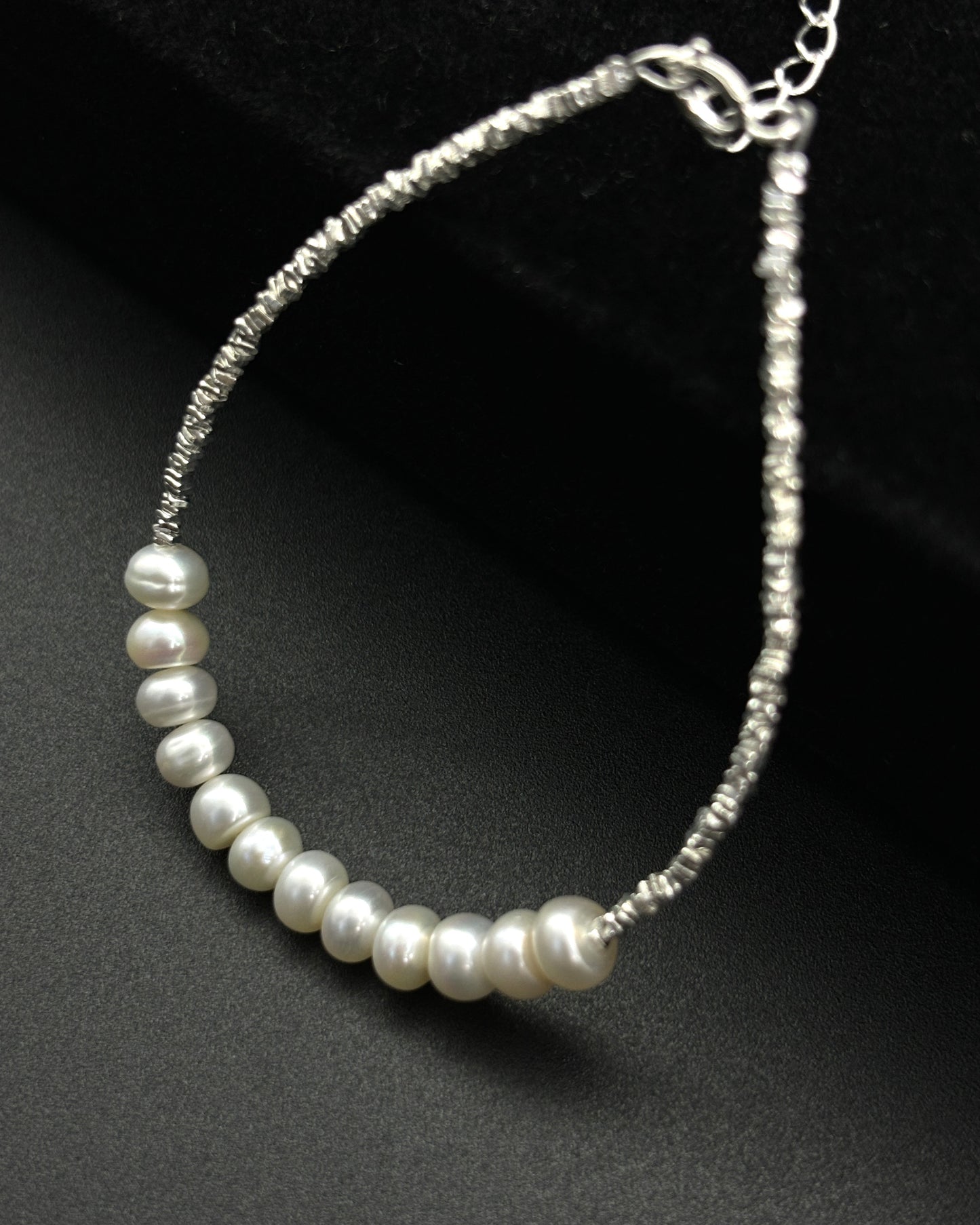 Natural Pearl Design Silver Bracelet