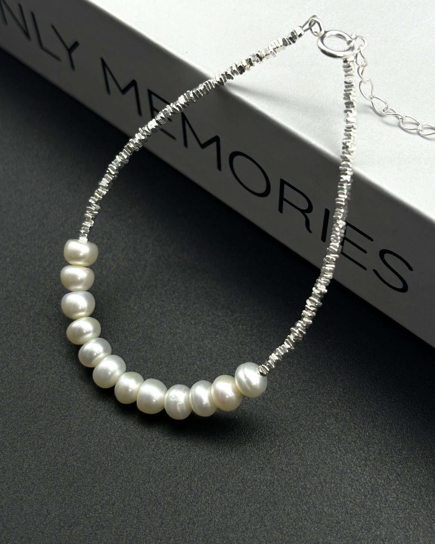 Natural Pearl Design Silver Bracelet