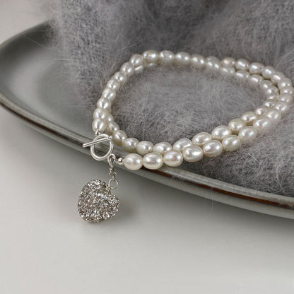 Love niche retro collarbone chain pearl necklace