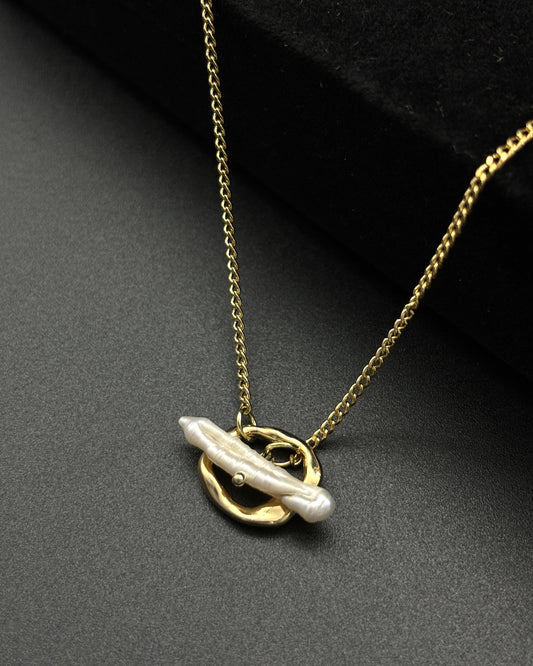 Double Design Baroque Pearl Pendant