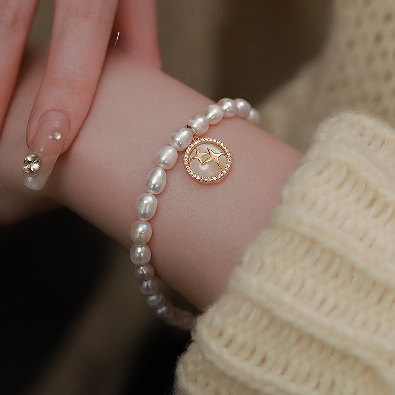 Natural Pearl Star Beaded Bracelet